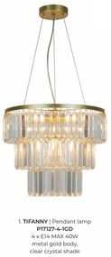 Lustra suspendata design modern Tifanny auriu