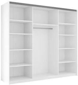Dulap de haine cu uși culisante Artaman 250 (Alb) (cu oglindă). 1105686