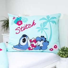 Lenjerie de pat pentru copii albastră din bumbac pentru pat de o persoană 140x200 cm Lilo a Stitch "Hawaii" – Jerry Fabrics