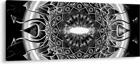 Tablou cu ornamente alb negre (120x50 cm)