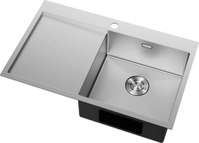 Mexen Exar chiuvetă din oțel inoxidabil cu 1 compartiment și scurgător, dreapta, 780 x 480 mm, inox - 6434781010P-01