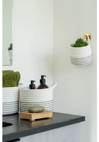 Coșuri Algar, bumbac, alb/gri, 3 bucăți