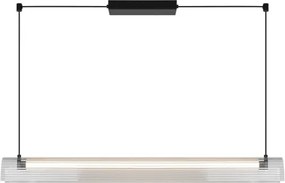Nordlux ALIANI - Pendul LED compatibil cu dimmer pe cablu, 20W/230V, 3000K, negru/sticlă transparentă