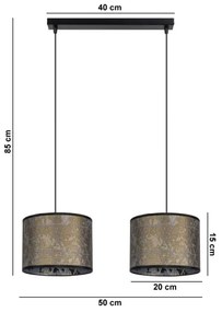 Lustră pe cablu REZO 2xE27/60W/230V aurie
