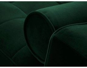 Colțar extensibil din catifea cu șezlong dreapta Milo Casa Santo, verde