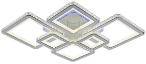 Lustra LED Cu Telecomanda, Elit's Cristal, 4-2 Patrate, Alb, 292 W, RGB