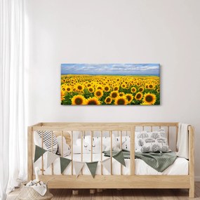 Tablou cu lan de floarea soarelui (120x50 cm)