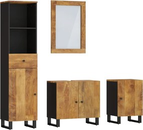 vidaXL Set mobilier de baie, 4 piese, lemn masiv de mango