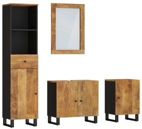 3200644 vidaXL Set mobilier de baie, 4 piese, lemn masiv de mango