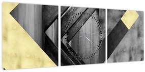 Tablou - Textura forme (cu ceas) (90x30 cm)