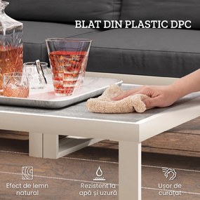 Outsunny Set Mobilier de Grădină din 4 Piese cu 2 Canapele, Fotoliu Reglabil și Măsuță de Cafea, 121x61x62 cm, Gri | Aosom Romania