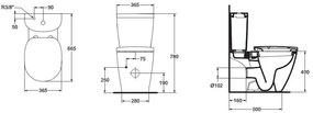 Set complet vas WC Ideal Standard Connect Arc cu rezervor si capac - E716001