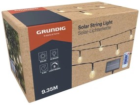 Lanț LED solar dimabil Grundig 50xLED/8 funcții 9,35m IP44 alb cald + telecomandă