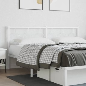 376311 vidaXL Tăblie de pat metalică, alb, 180 cm
