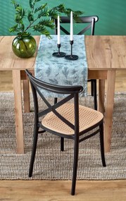 Set masa extensibila Gracjan stejar craft L80-160 cm + 4 scaune K512 negru/maro