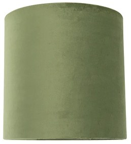 Abajur din catifea verde 25/25/25 cu interior auriu