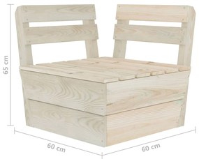 Set mobilier palet pentru gradina 6 piese lemn de molid tratat colt + 2x mijloc + 3x masa, 1