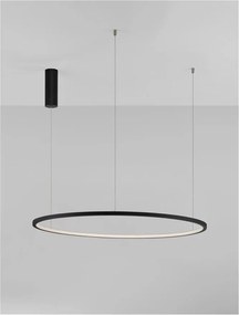 Lustra LED suspendata design modern circular TARQUIN D-80cm negru