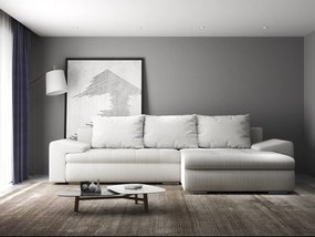 Colțar extensibil dumonde cu ladă de depozitare si sezut confortabil din spuma high-density, Leonardo Zoom Crem 260x185 cm II