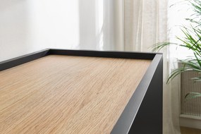 Comodă Desin 120 cm cu două uși - negru mat / stejar Nagano