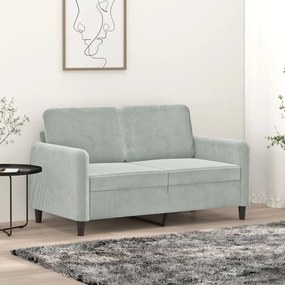 vidaXL Canapea cu 2 locuri, gri deschis, 120 cm, catifea