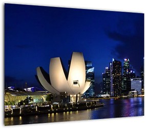 Tablou pe sticlă Singapore nocturn (70x50 cm)