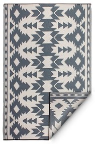 Covor reversibil potrivit pentru exterior, din plastic reciclat Fab Hab Miramar Gray, 90 x 150 cm, gri