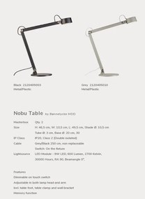 Lampa 3 in 1, lampa de birou sau aplica de perete moderna NOBU gri