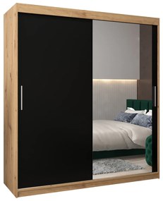 Dulap de haine 180 cm Toki 2 (stejar artisan + negru mat). 1065008