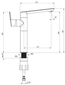 Baterie pentru dus, alb, orizontal, cu comutator, pentru corp ingropat, Deante Silia Alb