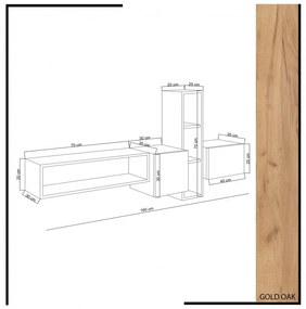 Ansamblu Comoda TV Kumkuat Oak-Alb