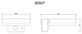 Lampa solara LED cu senzor 36507 GL, 6W, 330lm, 3000K, IP44