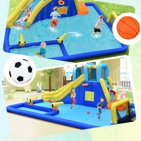 Parc de aventură acvatic gonflabil cu teren de fotbal
