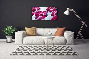 Tablou pe panza canvas Flori Floral Roșu Albastru