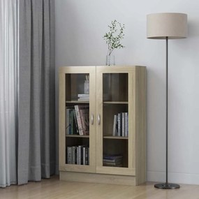 vidaXL Dulap cu vitrină stejar sonoma 82,5x30,5x115 cm lemn prelucrat