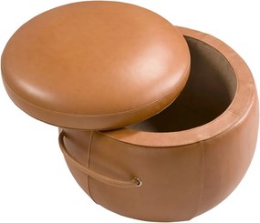 Taburete cu spatiu de depozitare LUX design italian Cowhide camel