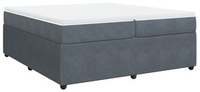 3285663 vidaXL Pat box spring cu saltea, gri închis, 200x200 cm, catifea