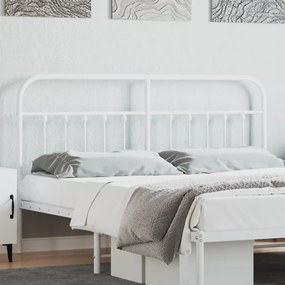 352663 vidaXL Tăblie de pat metalică, alb, 180 cm