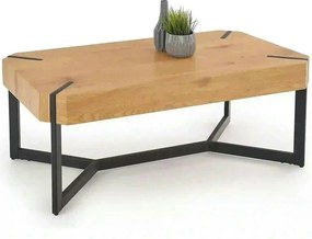 Masuta de cafea dreptughiulara LAVIDA, stejar auriu/negru, 110x60x43 c