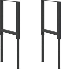 vidaXL Cadre banc lucru reglabile 2 buc. negru 55x(69-95,5) cm metal
