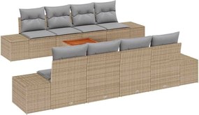 vidaXL Set de canapele pentru grădină 9 pcs Beige și gri deschis