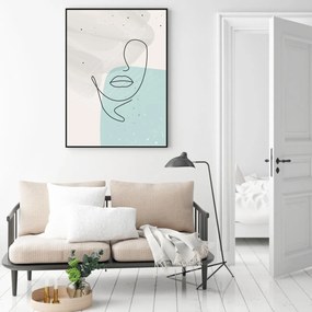 Poster - Abstracție cu fața de femeie (A4)