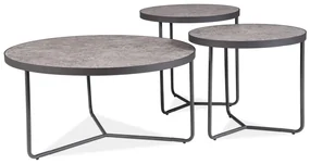 Set 3 buc. masă de cafea metalică Dania (Gri). Promo -6%. 1050095