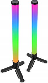 Set de 2 lămpi de birou LED RGBIC, reglabile (LED/5W/5V), negre, cu telecomandă