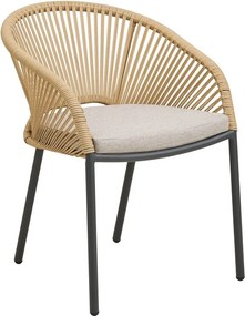 Scaun de grădină bej din metal/capitonat Novella – House Nordic