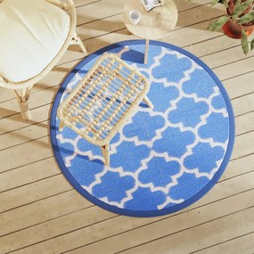 vidaXL Covor de exterior, ARAKIL albastru, Ø120 cm, PP
