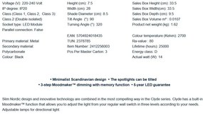 Plafoniera LED cu 4 spoturi, design modern, 3-Step MOODMAKER, Clyde 4 negru