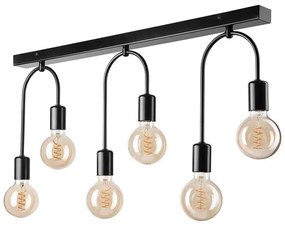 Plafonieră JANO 6xE27/15W/230V negru