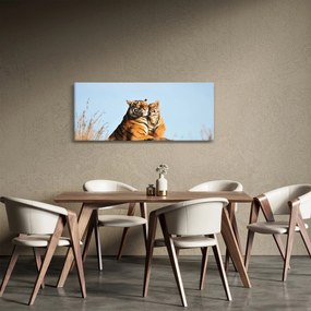 Tablou - Tigroaica cu pui (120x50 cm)