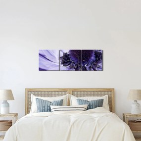 Tablou - Floare mov (cu ceas) (90x30 cm)